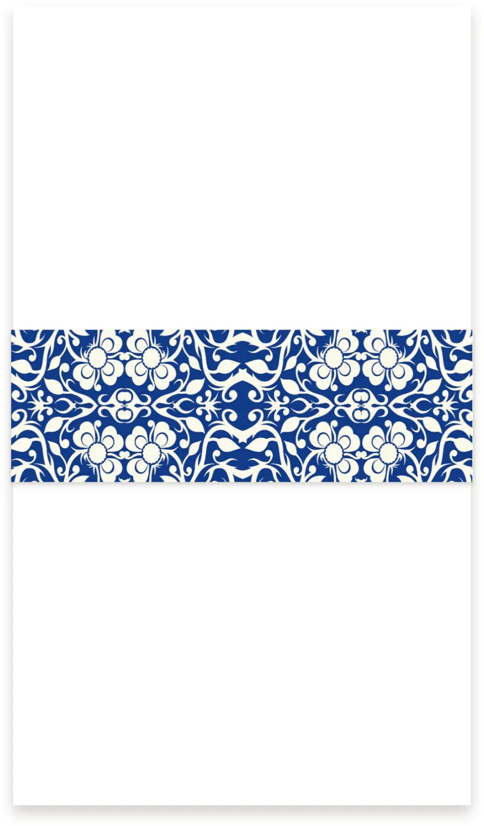 This is a 1½" x 12" Vellum Band called Floral Ornament printed in full color