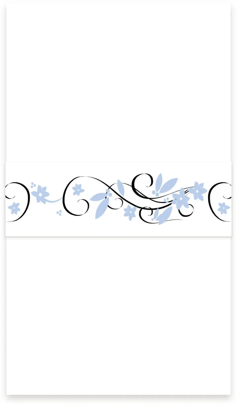 This is a 1½" x 12" Vellum Band called Floral Flourish printed in full color