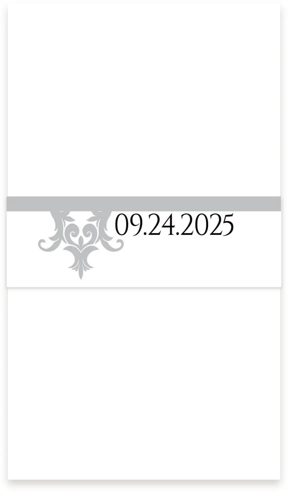 This is a 1½" x 12" Vellum Band called Damask Elegance printed in full color