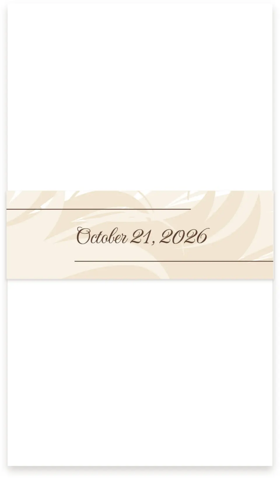 This is a 1½" x 12" Vellum Band called Whispering Feather printed in full color