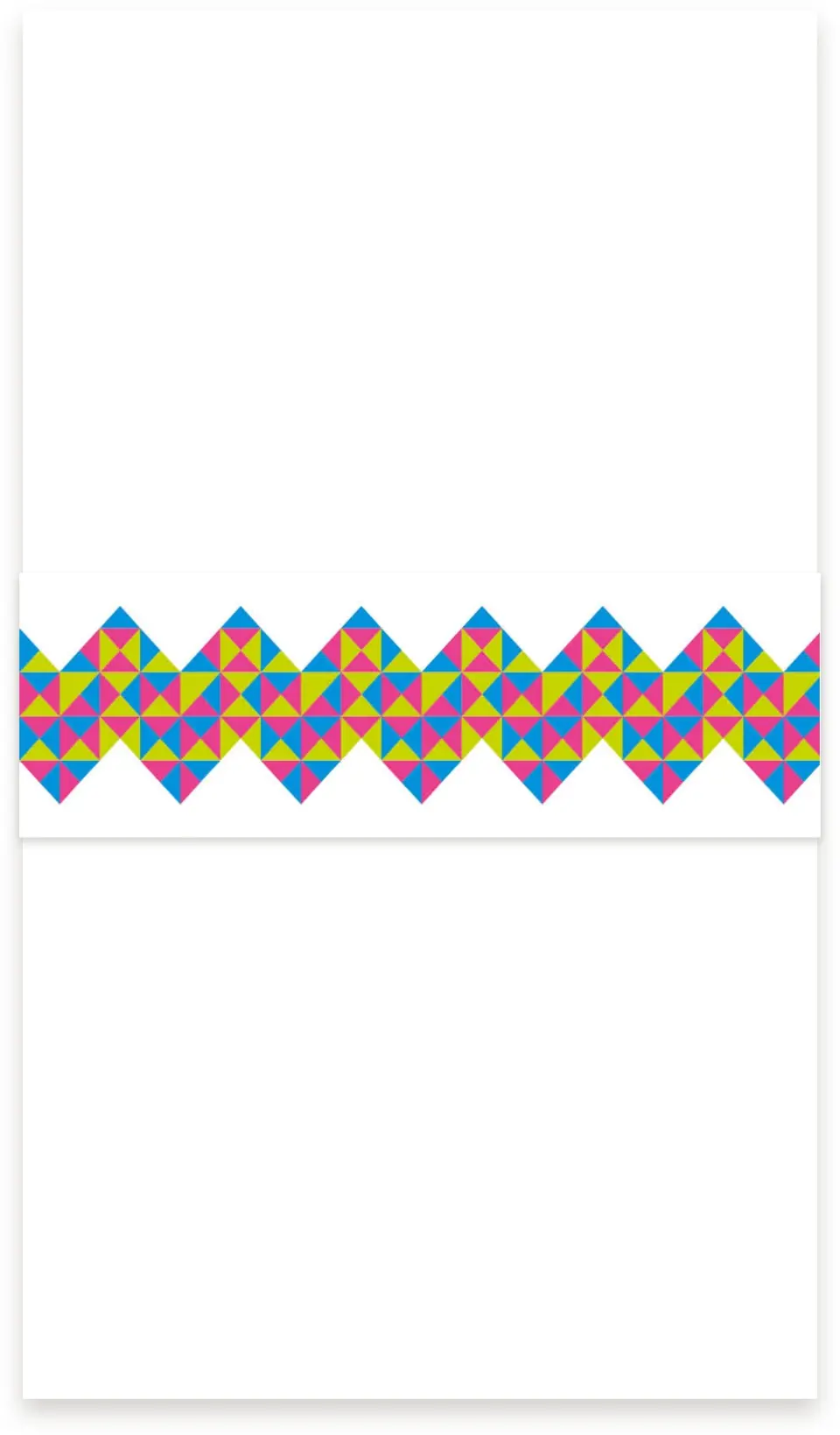 This is a 1½" x 12" Vellum Band called Flirty Neon printed in full color
