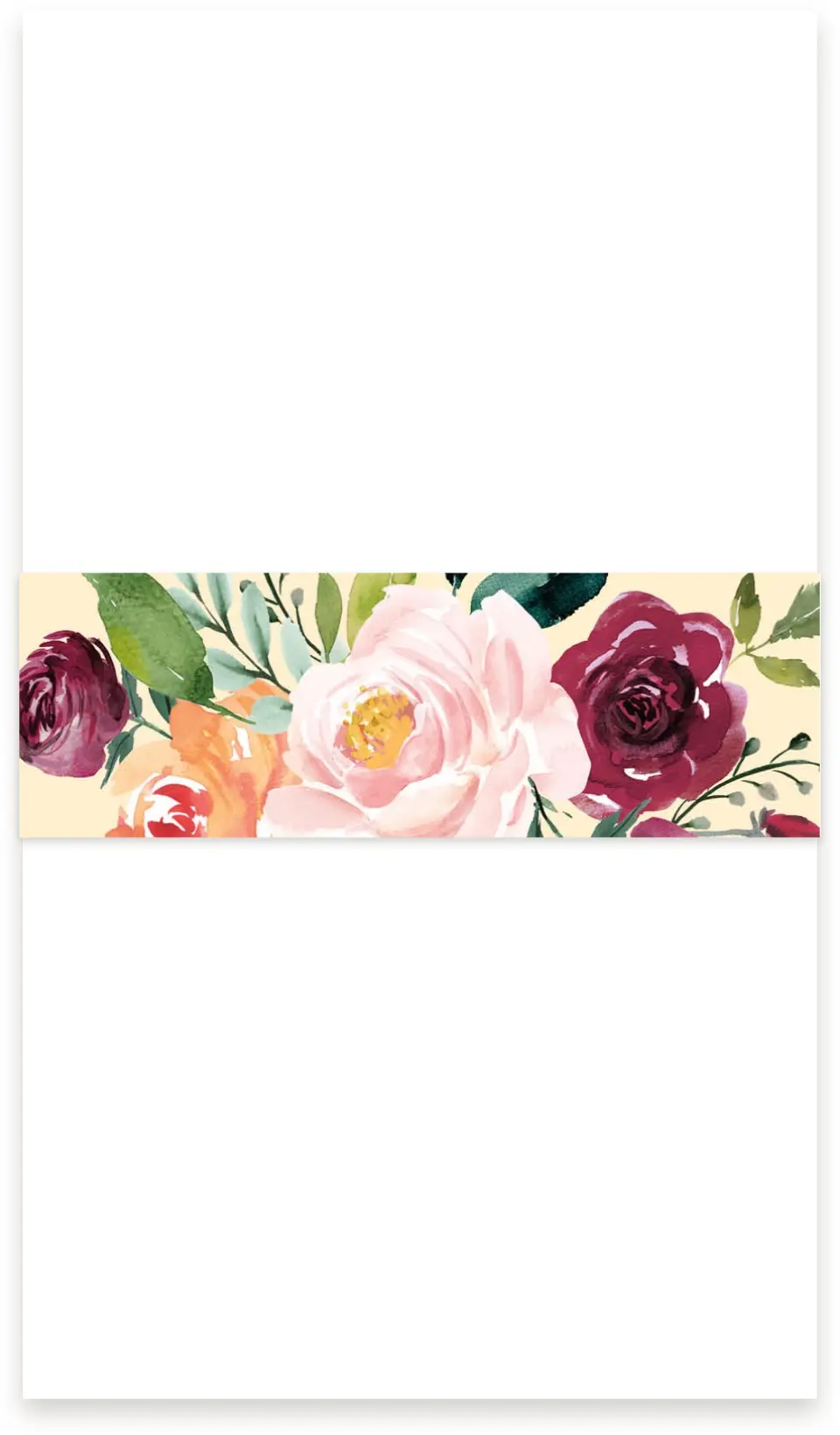 This is a 1½" x 12" Vellum Band called Country Florals printed in full color