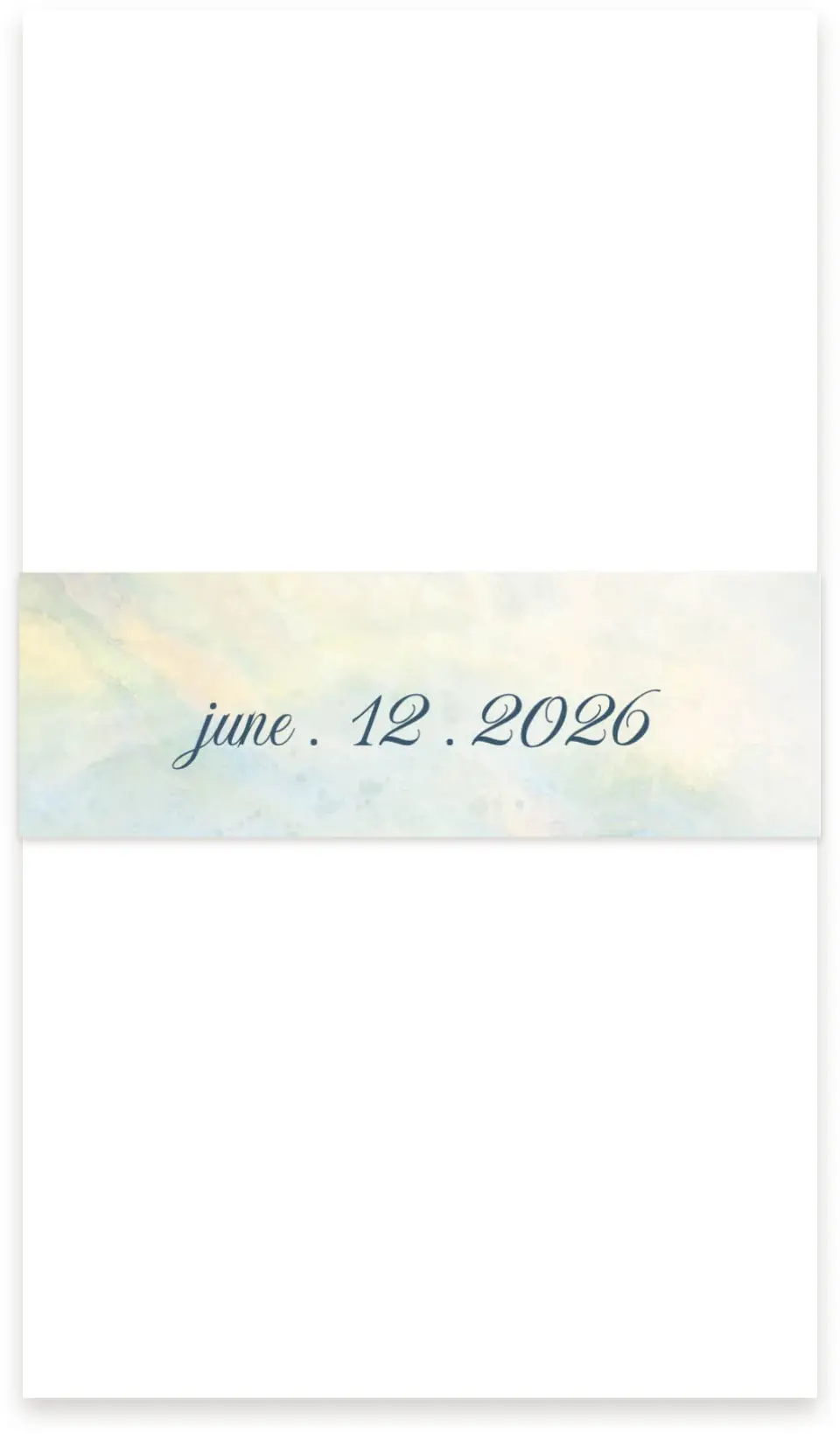 This is a 1½" x 12" Vellum Band called Dreamy Sky printed in full color