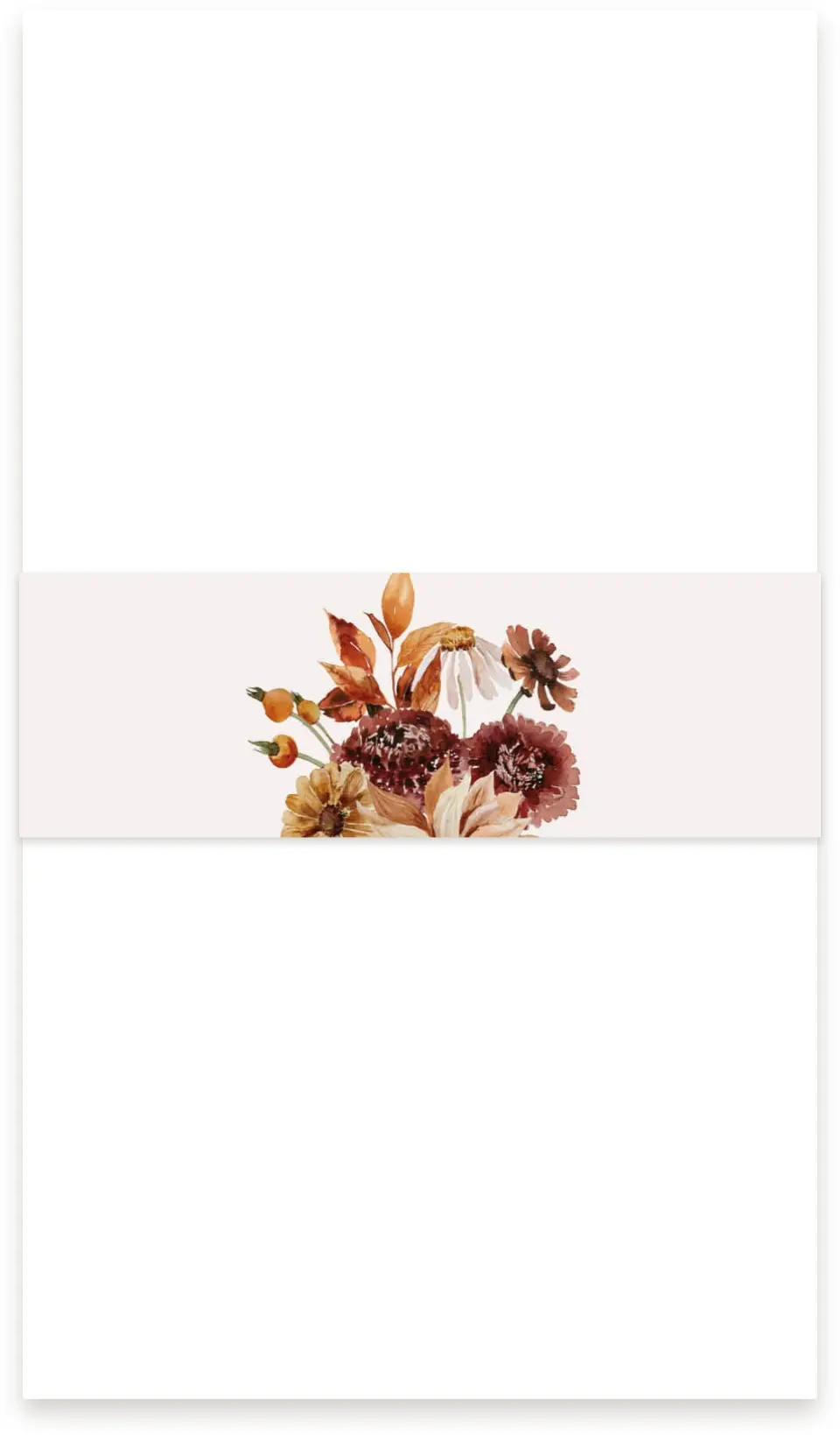 This is a 1½" x 12" Vellum Band called Autumn Florals printed in full color