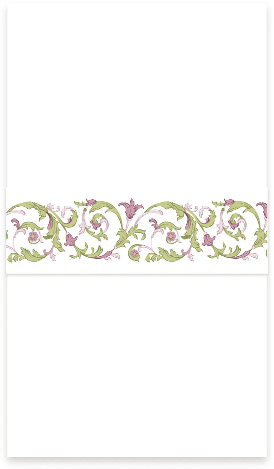 This is a 1½" x 12" Vellum Band called Ornate Garden printed in full color