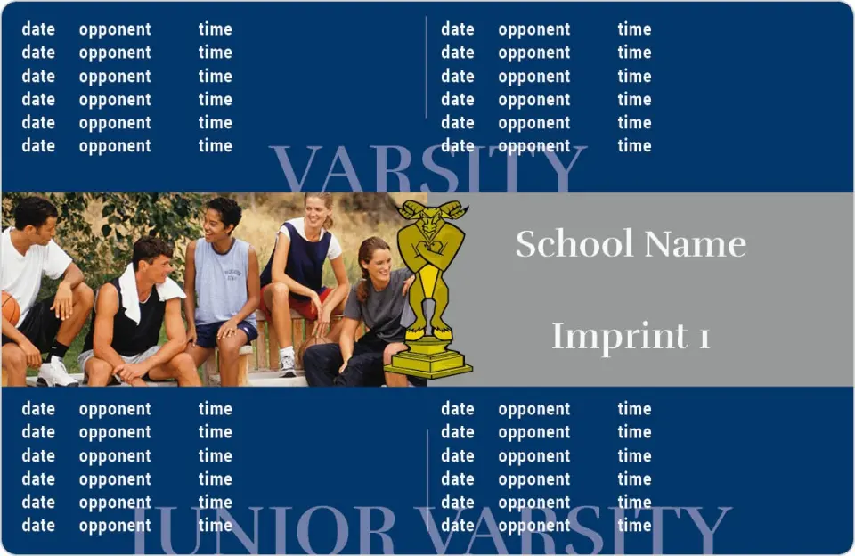 This is a 3.7" x 5.7" School Activity Magnet called School Colors and Mascot printed in full color
