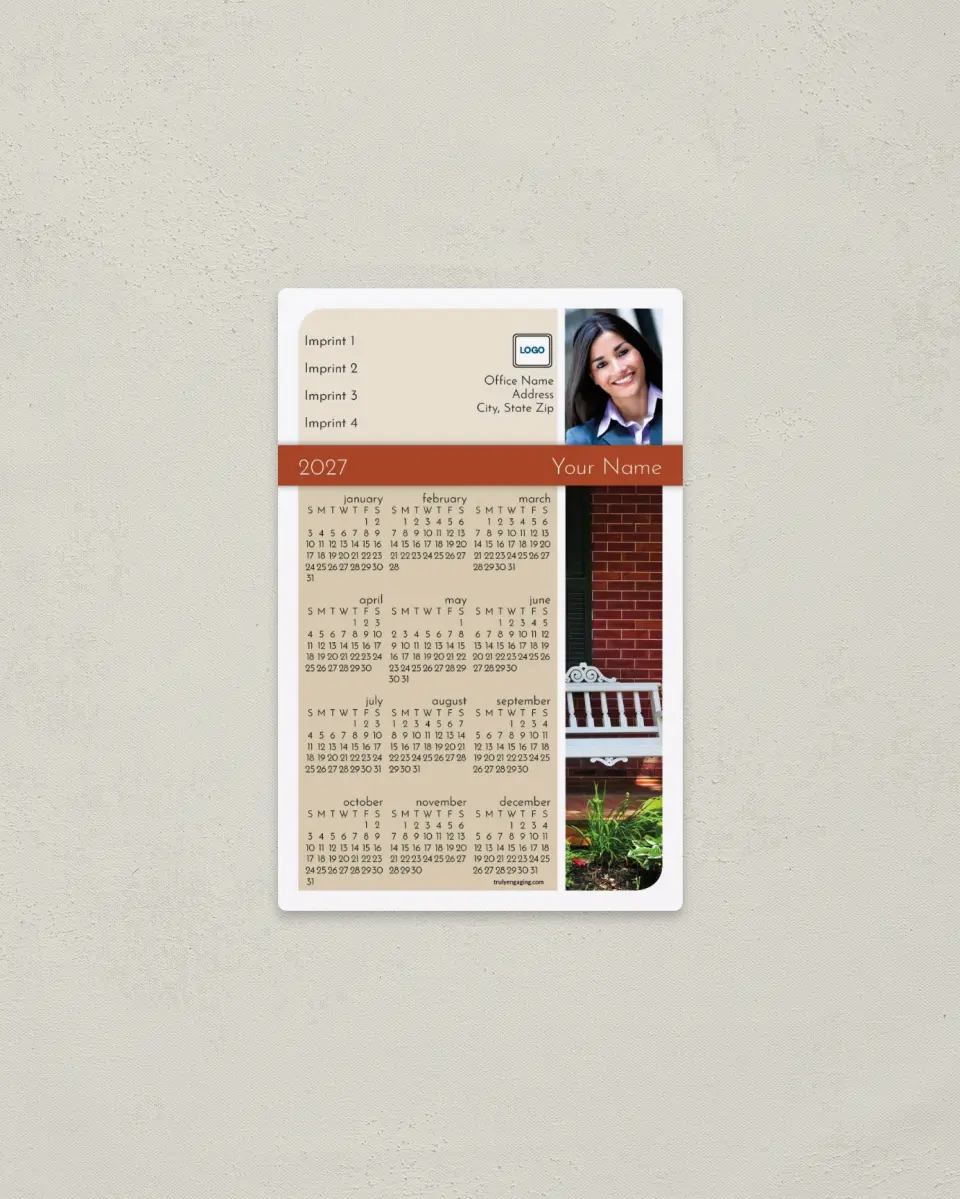 This is a 3.7" x 5.7" Full Magnet Calendar called Coming Home printed in full color with a Standard Gloss finish