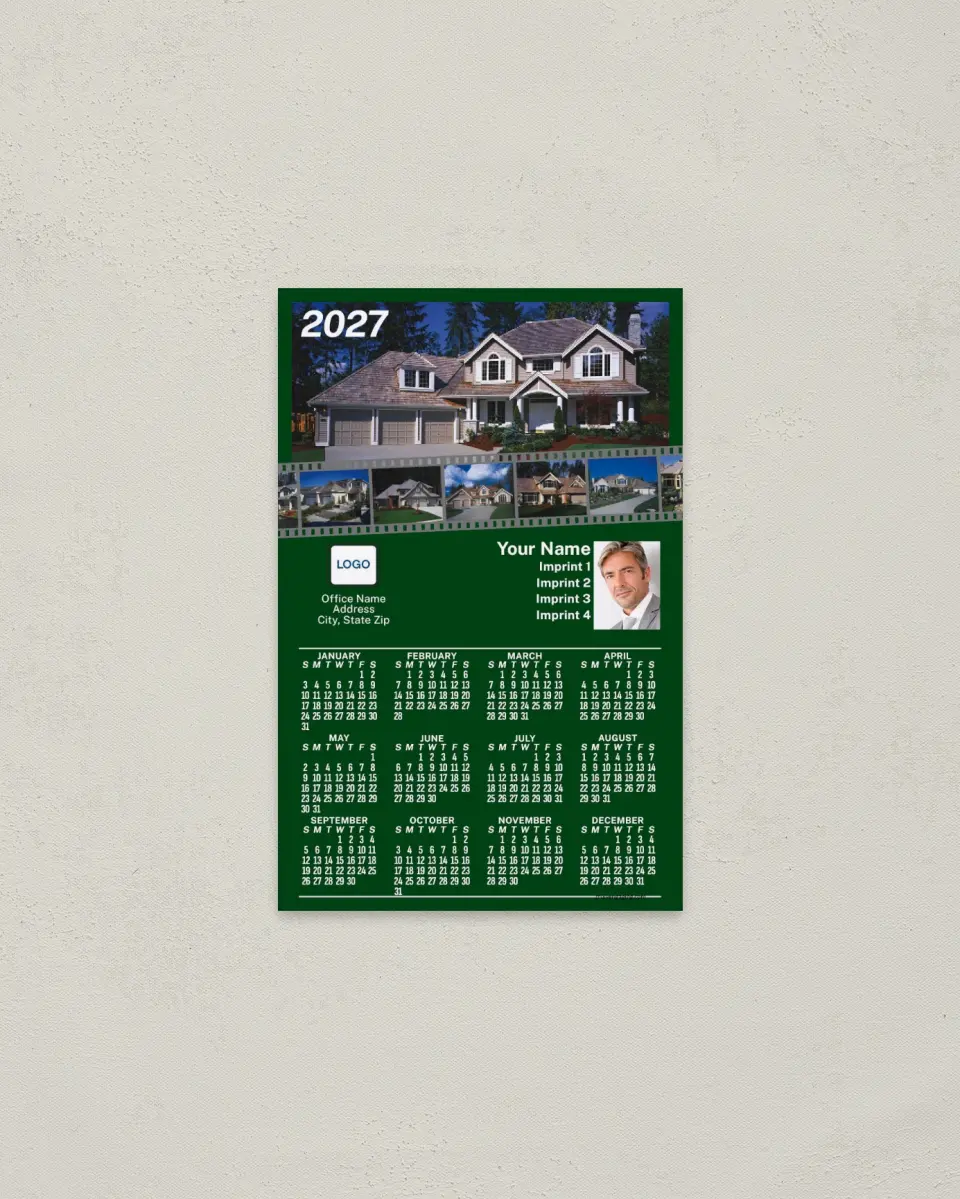 This is a 3.7" x 5.7" Full Magnet Calendar called House Classic Collection printed in full color with a Standard Gloss finish