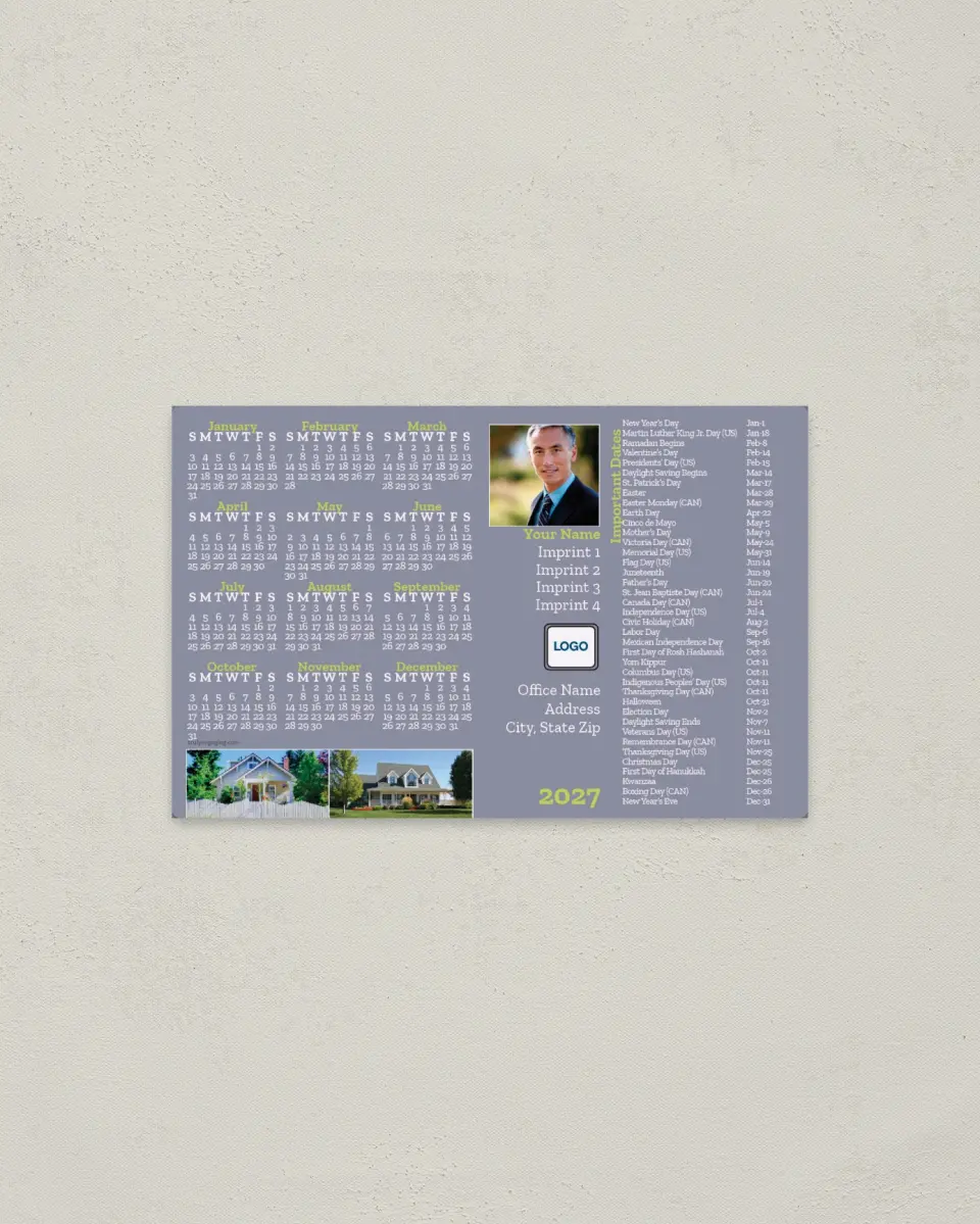 This is a 3.7" x 5.7" Full Magnet Calendar called Professional Home Appeal printed in full color with a Standard Gloss finish