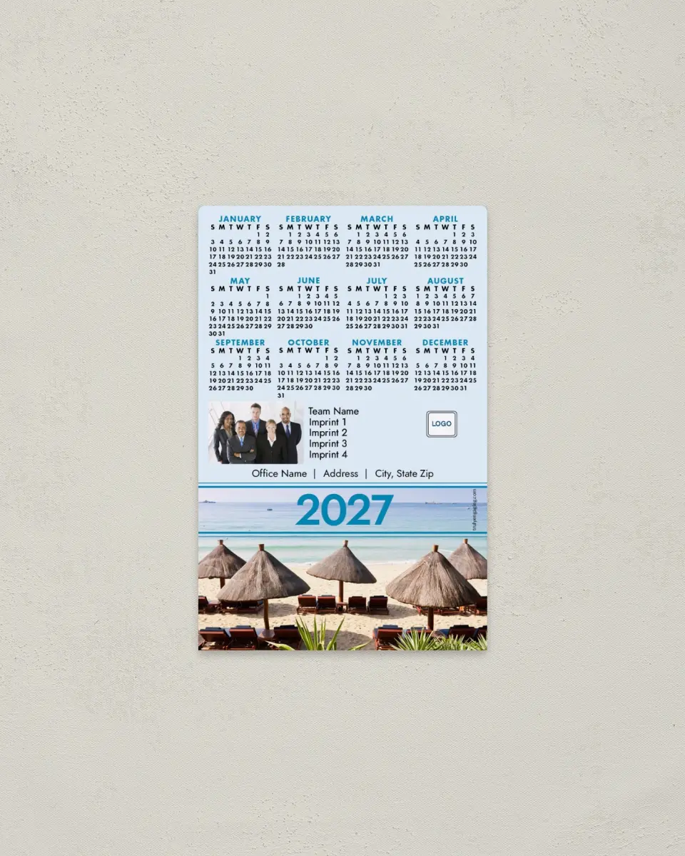 This is a 3.7" x 5.7" Full Magnet Calendar called Endless Horizon printed in full color with a Standard Gloss finish