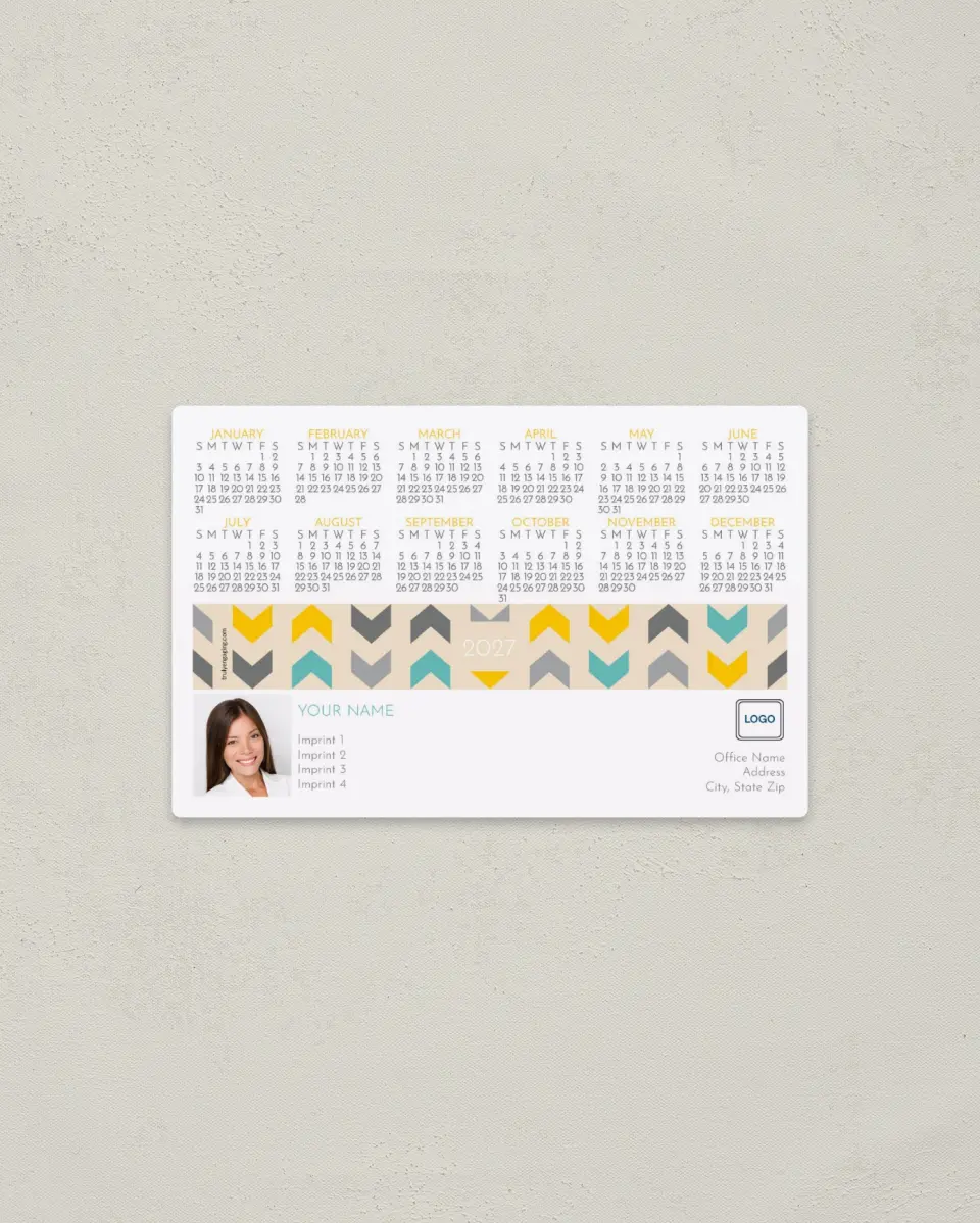 This is a 3.7" x 5.7" Full Magnet Calendar called Tribal Chic printed in full color with a Standard Gloss finish