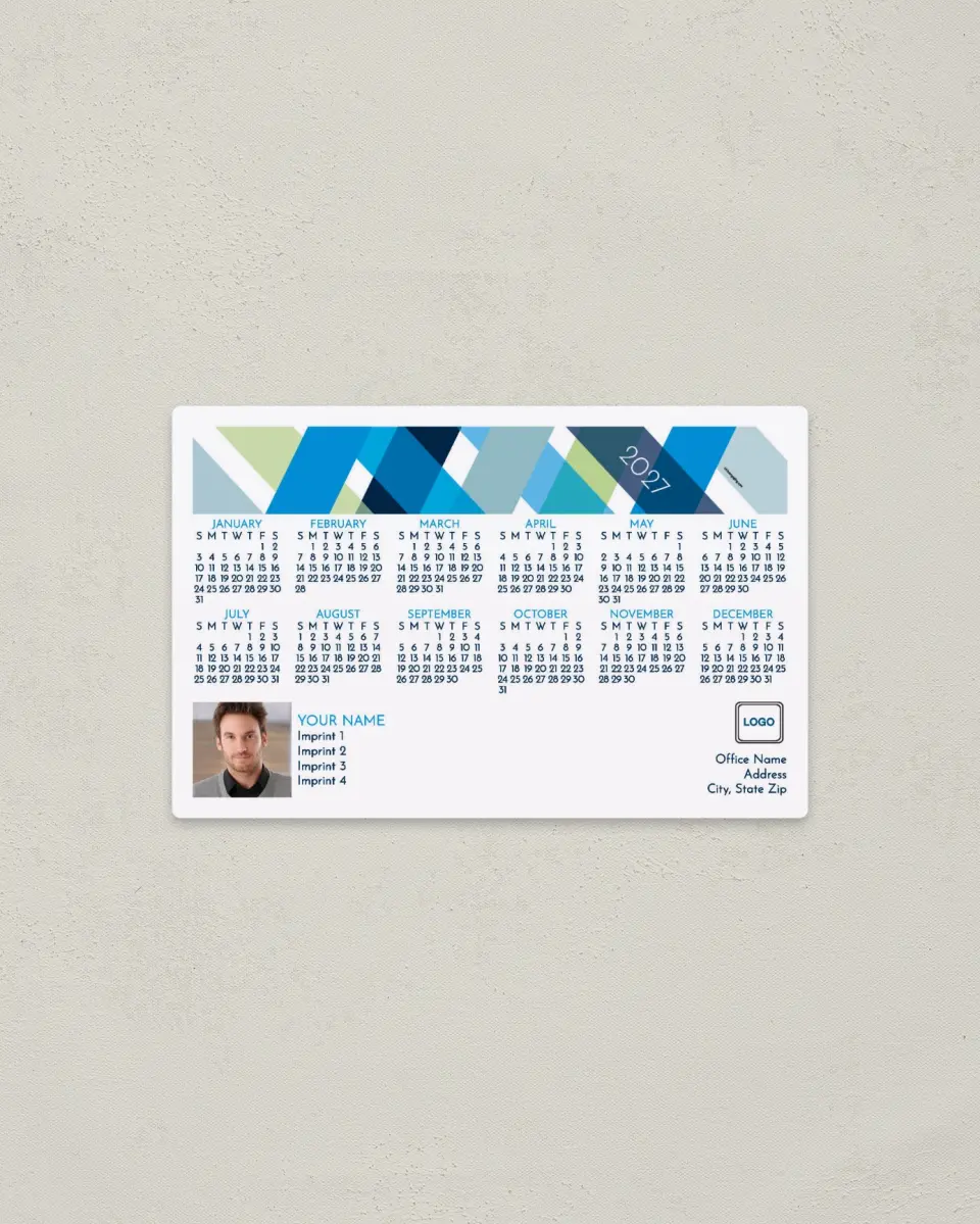 This is a 3.7" x 5.7" Full Magnet Calendar called Cool Ribbon printed in full color with a Standard Gloss finish