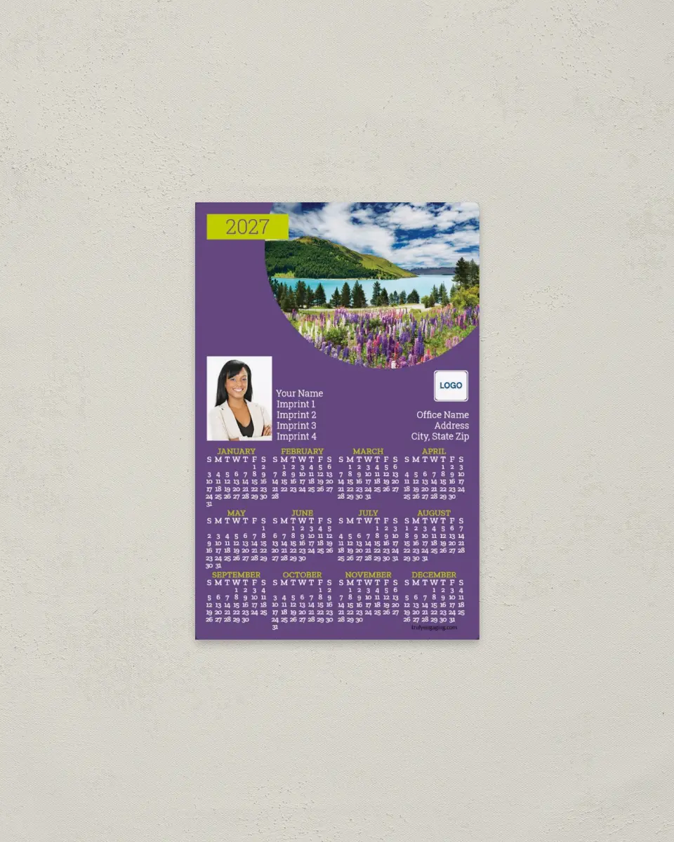 This is a 3.7" x 5.7" Full Magnet Calendar called Hidden Tropics printed in full color with a Standard Gloss finish