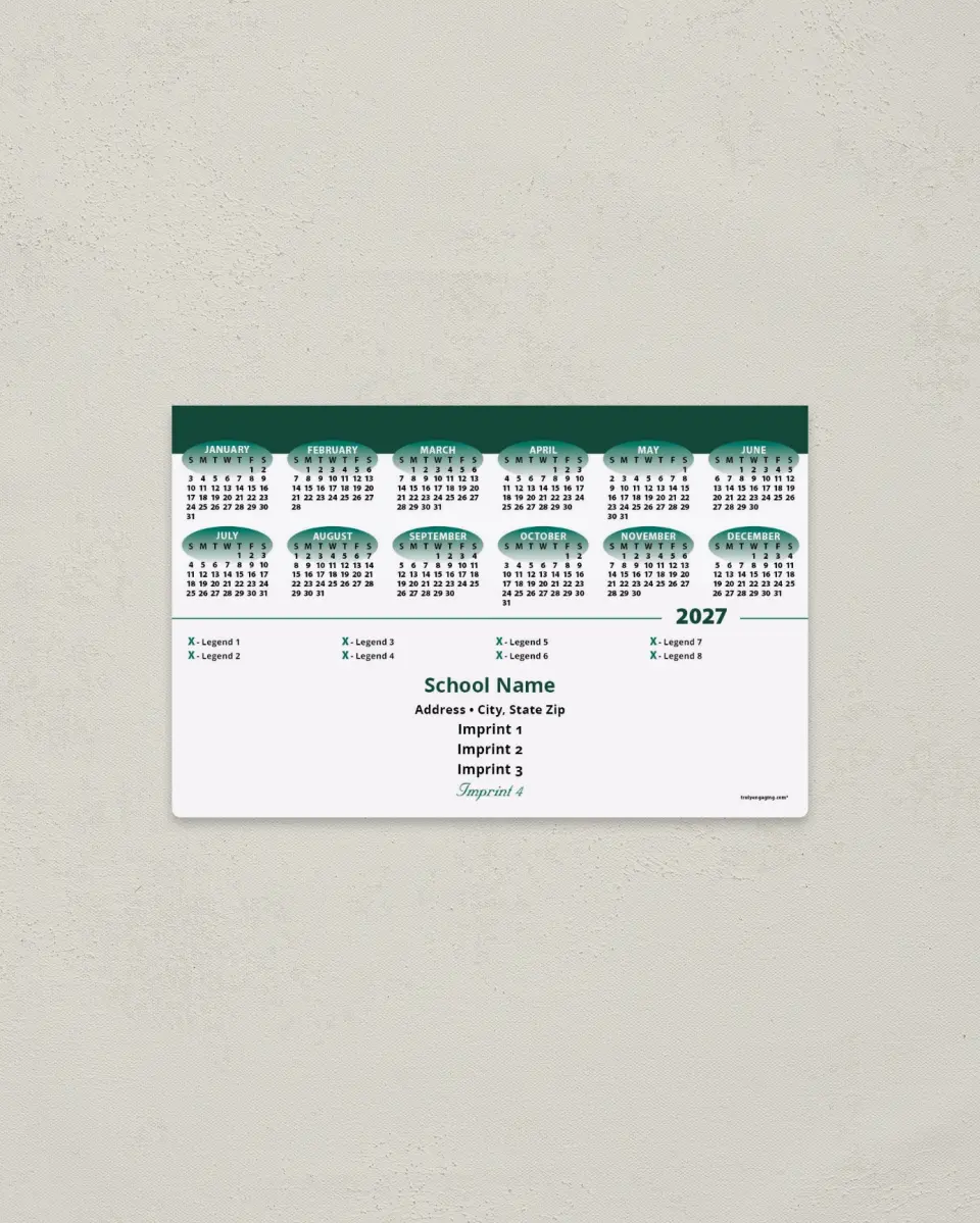 This is a 3.7" x 5.7" Full Magnet Calendar called Time Tracker printed in full color with a Standard Gloss finish