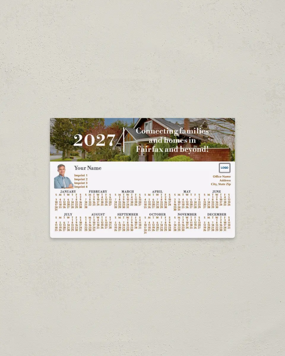 This is a 3.7" x 5.7" Full Magnet Calendar called Home Finder printed in full color with a Standard Gloss finish