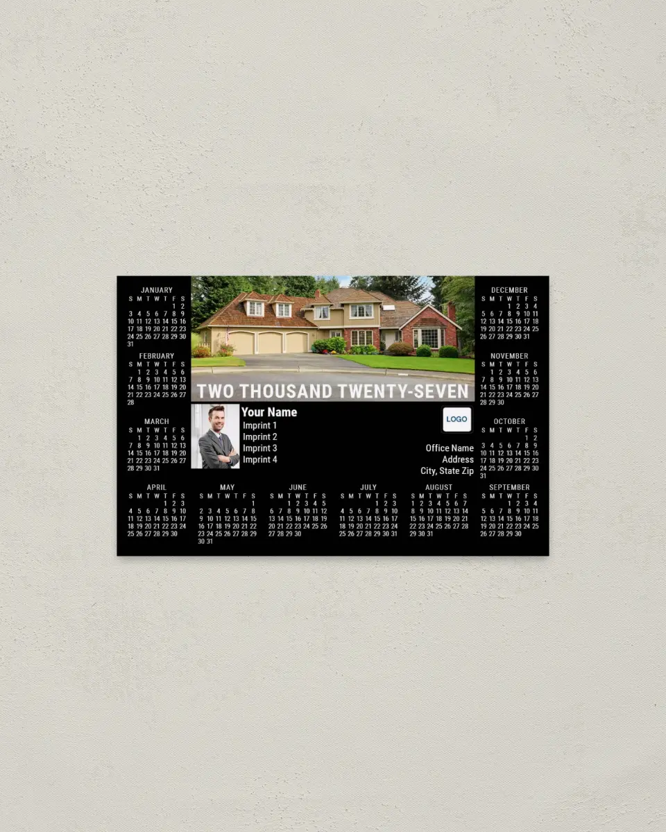 This is a 3.7" x 5.7" Full Magnet Calendar called Window Panorama printed in full color with a Standard Gloss finish