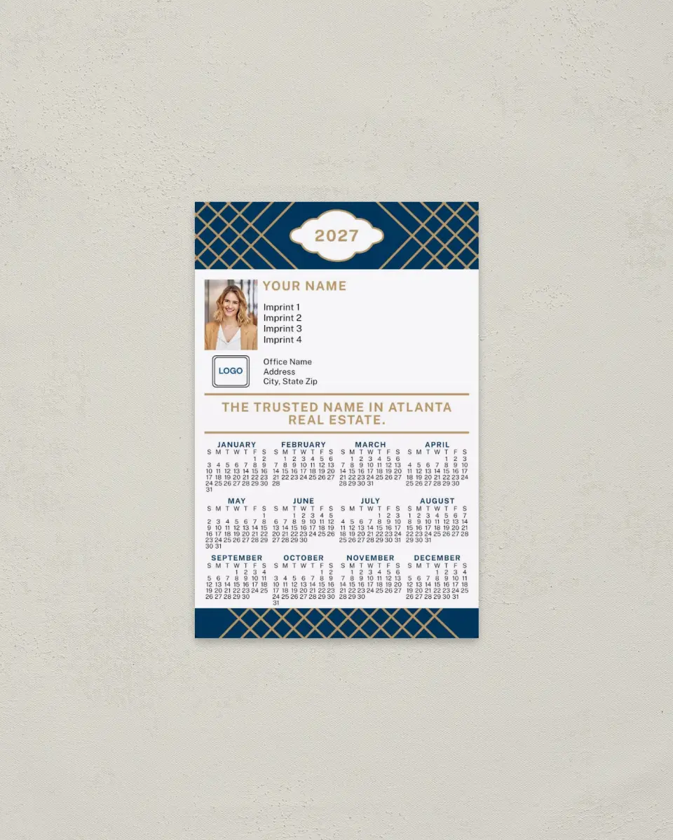 This is a 3.7" x 5.7" Full Magnet Calendar called Trusted Name printed in full color with a Standard Gloss finish