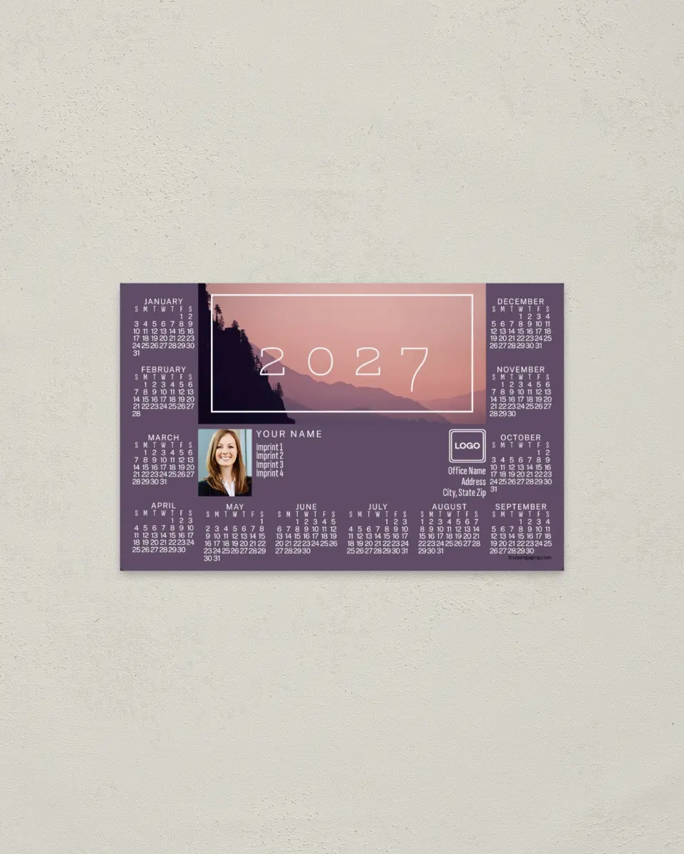 This is a 3.7" x 5.7" Full Magnet Calendar called Striking Scene printed in full color with a Standard Gloss finish