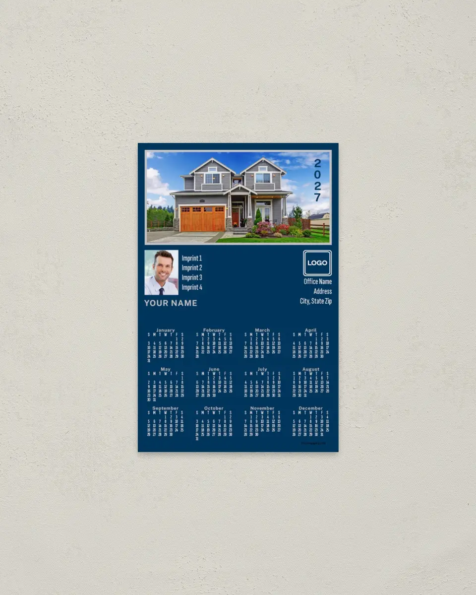 This is a 3.7" x 5.7" Full Magnet Calendar called Luxe Landscape printed in full color with a Standard Gloss finish