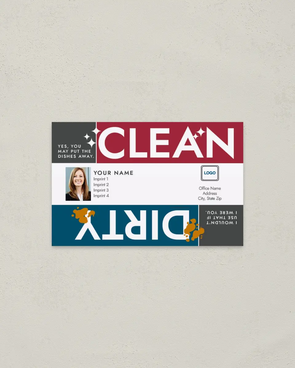 This is a  3.7" x 5.7" Magnet called Clean or Dirty Dishes printed in full color with a Standard Gloss finish
