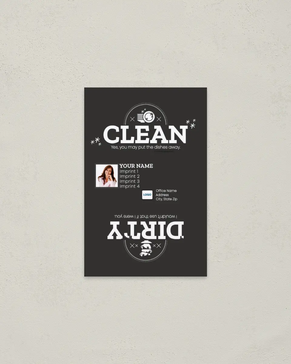 This is a  3.7" x 5.7" Magnet called Iconic Clean & Dirty printed in full color with a Standard Gloss finish