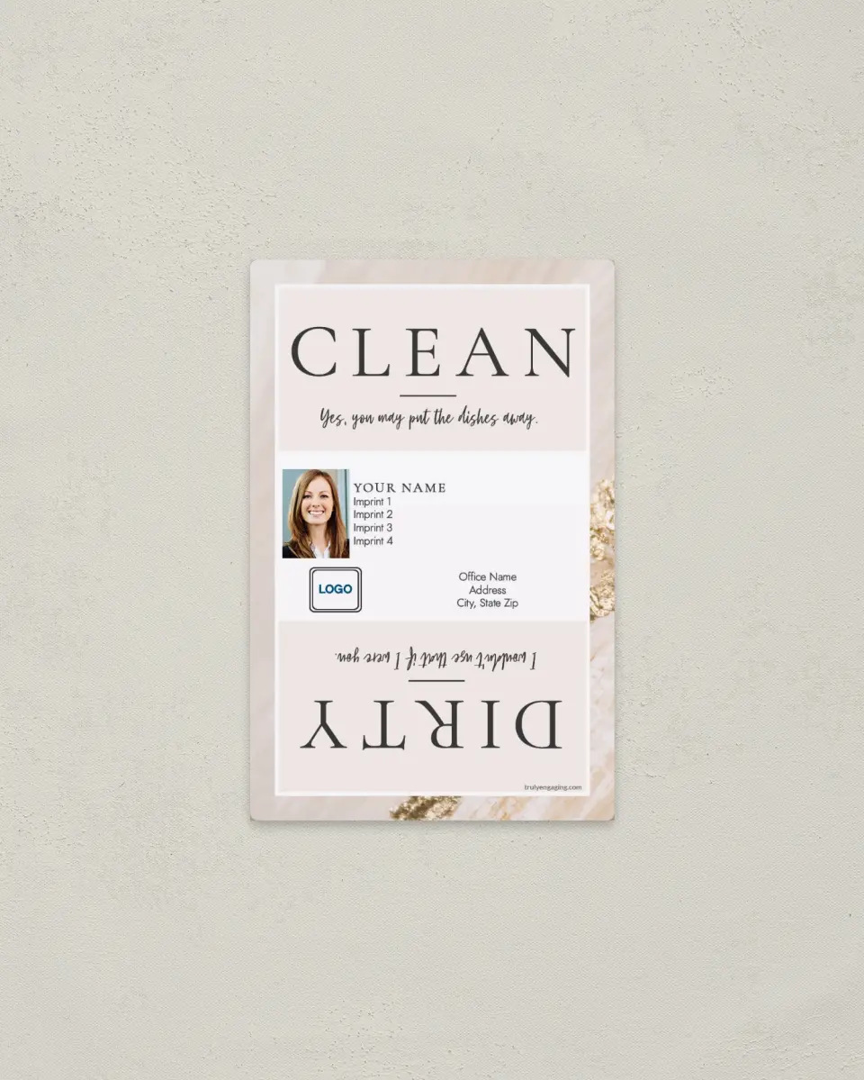 This is a  3.7" x 5.7" Magnet called Glowing Clean or Dirty printed in full color with a Standard Gloss finish