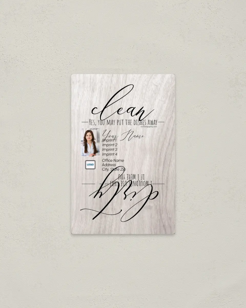 This is a  3.7" x 5.7" Magnet called Farmhouse Clean or Dirty printed in full color with a Standard Gloss finish