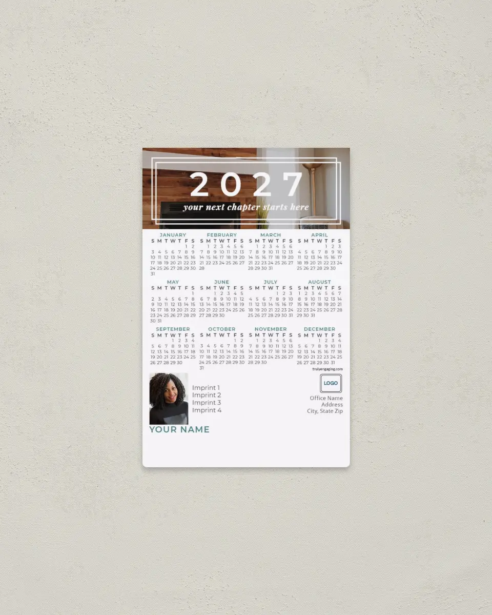This is a 3.7" x 5.7" Full Magnet Calendar called Home Retreat printed in full color with a Standard Gloss finish