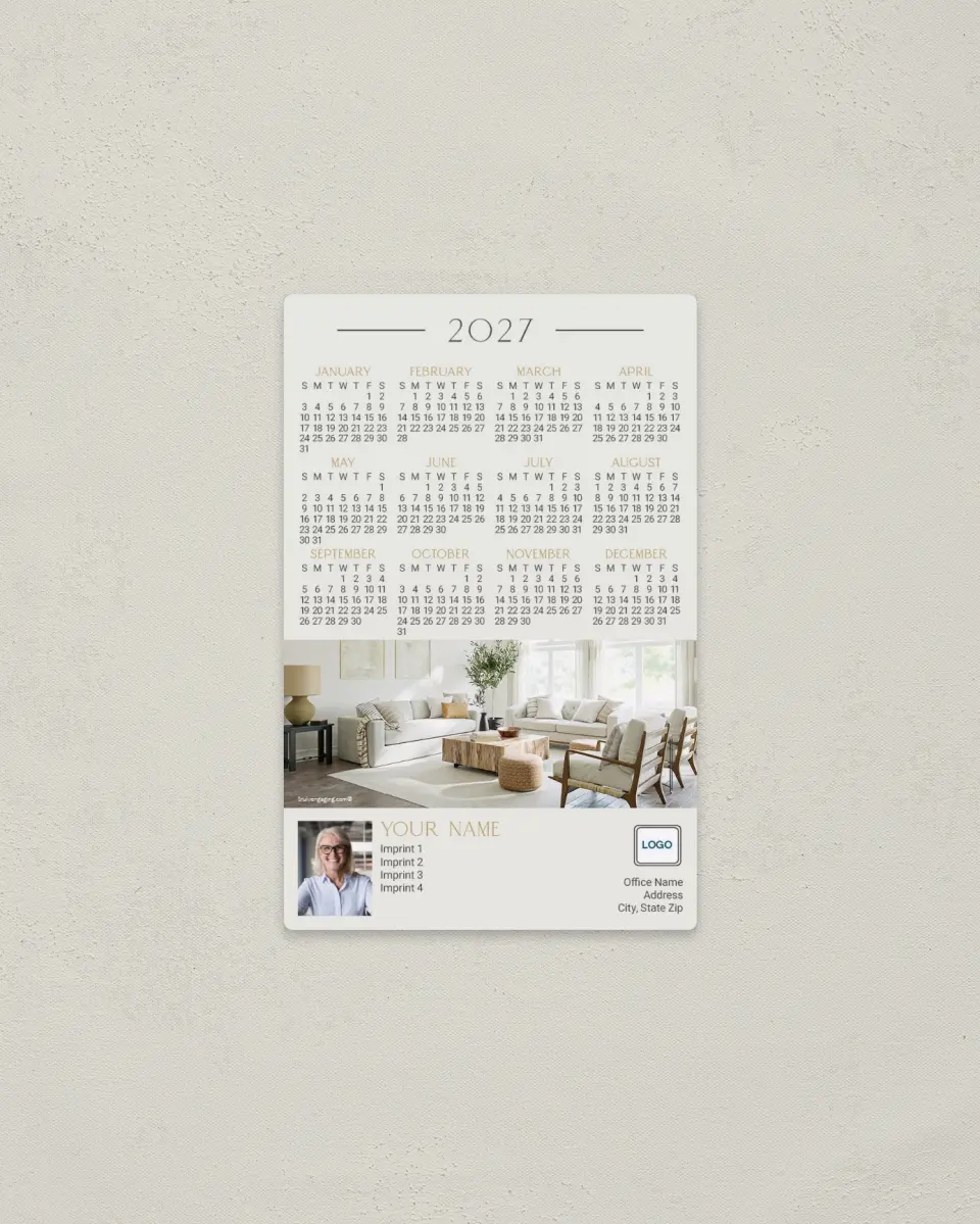 This is a 3.7" x 5.7" Full Magnet Calendar called Clean Living printed in full color with a Standard Gloss finish