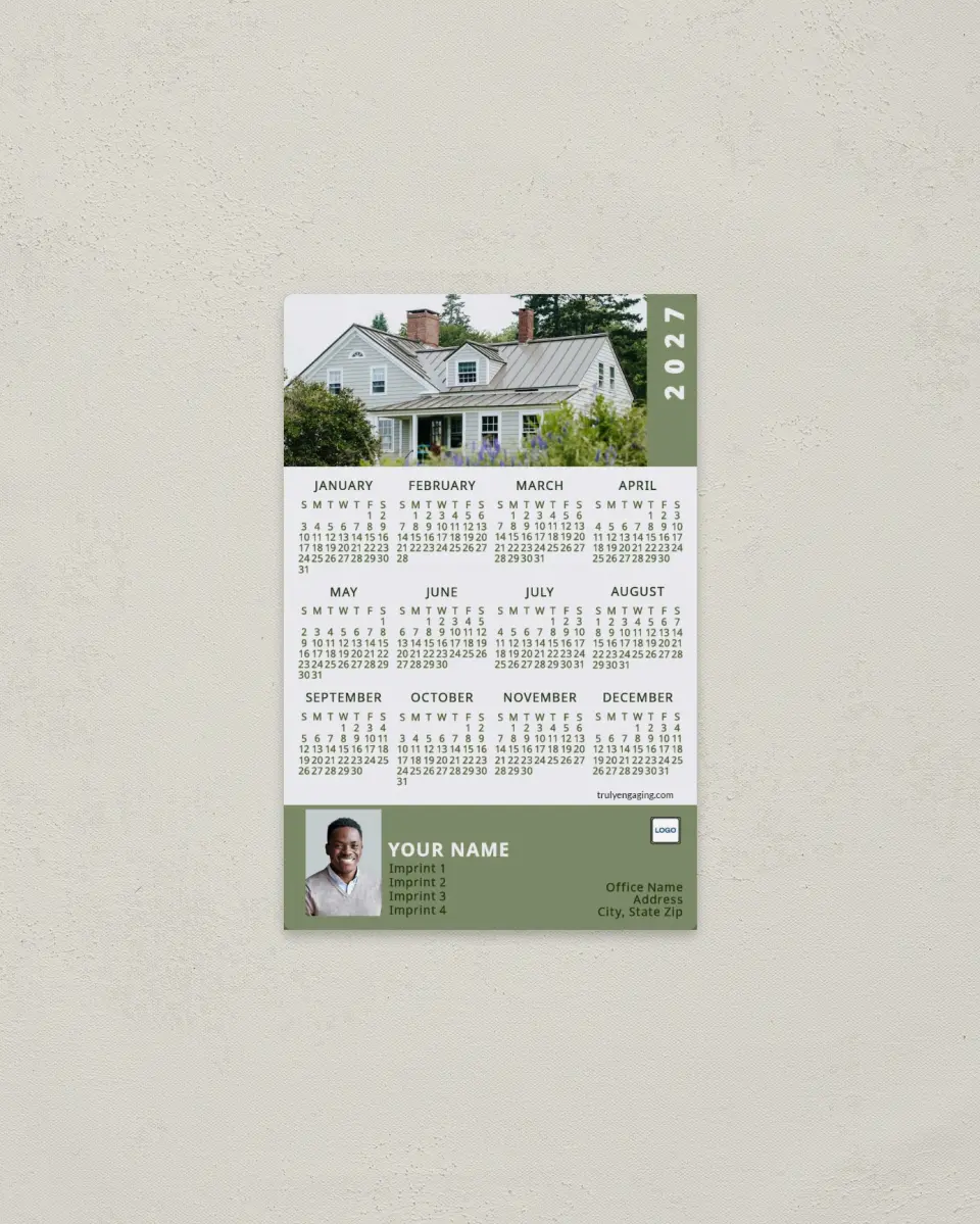 This is a 3.7" x 5.7" Full Magnet Calendar called Homeward Bound printed in full color with a Standard Gloss finish