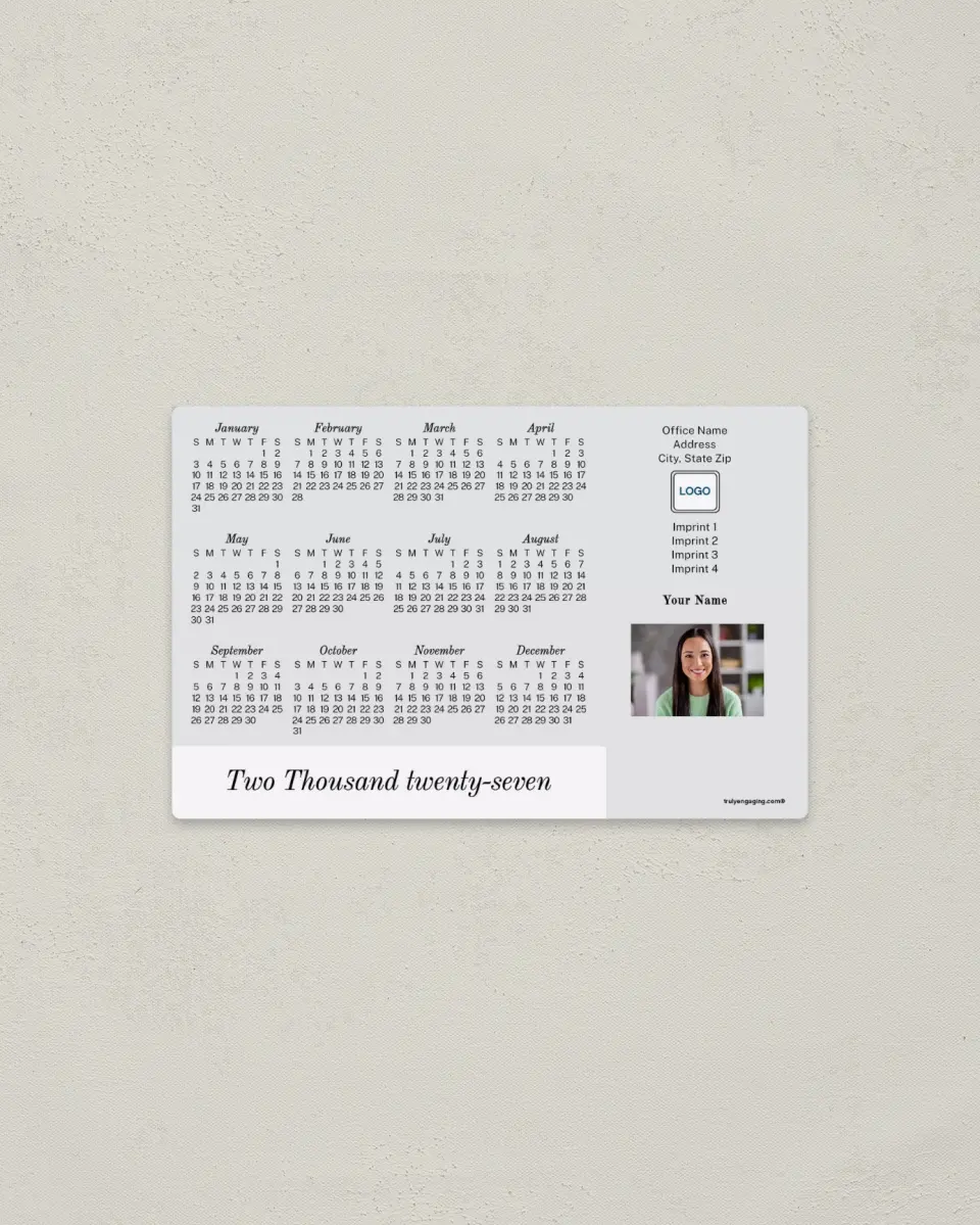 This is a 3.7" x 5.7" Full Magnet Calendar called Pure Bliss printed in full color with a Standard Gloss finish