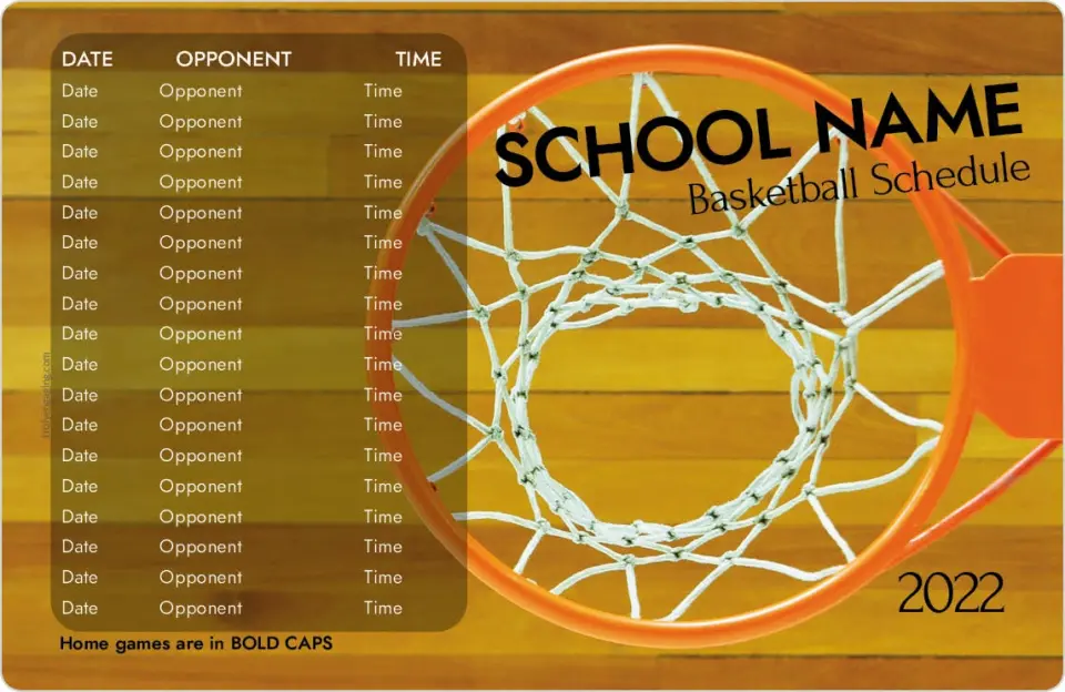 This is a 3.7" x 5.7" School Activity Magnet called Basketball printed in full color