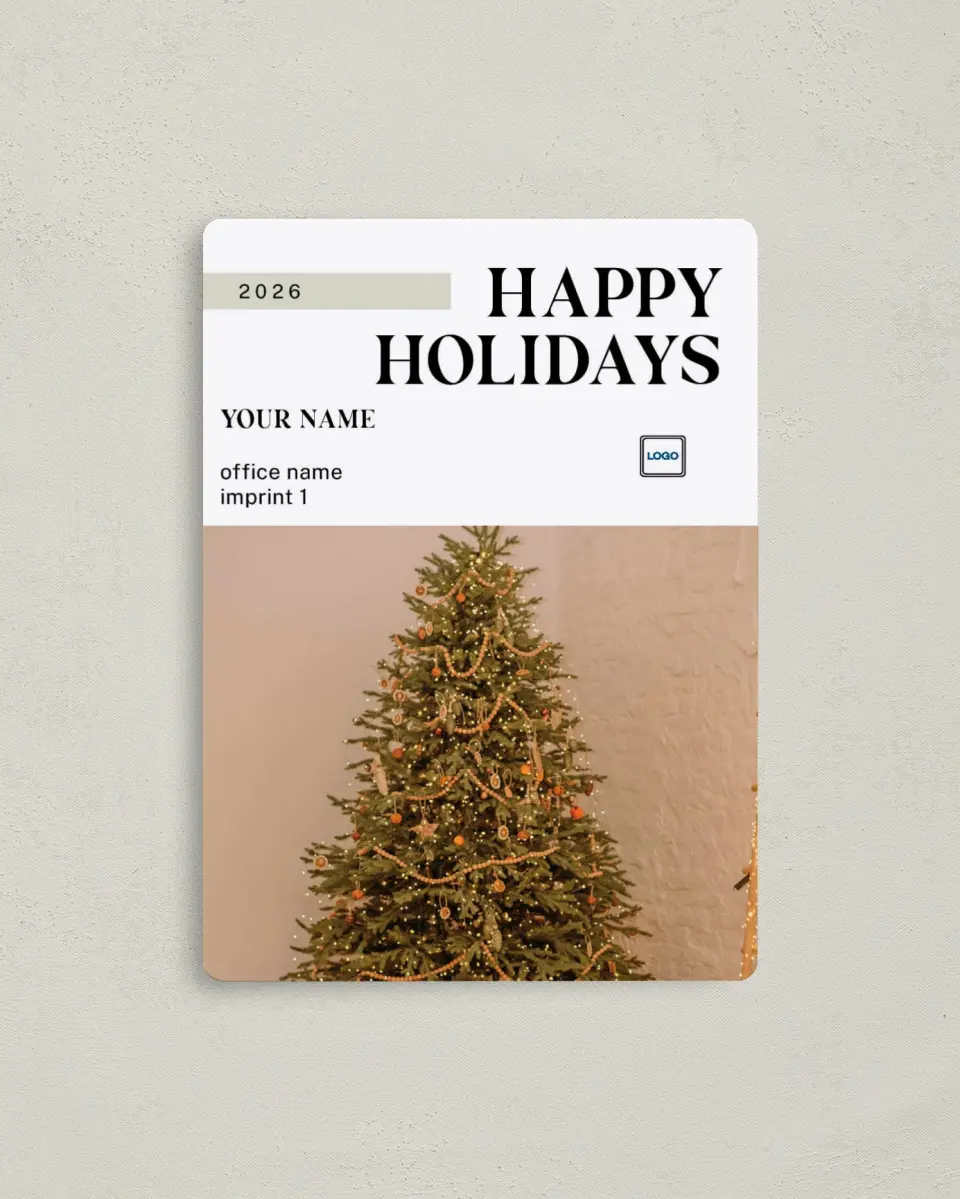 This is a 4" x 5½" Christmas Card called Home Sweet Home printed in full color with a Luxe Satin finish