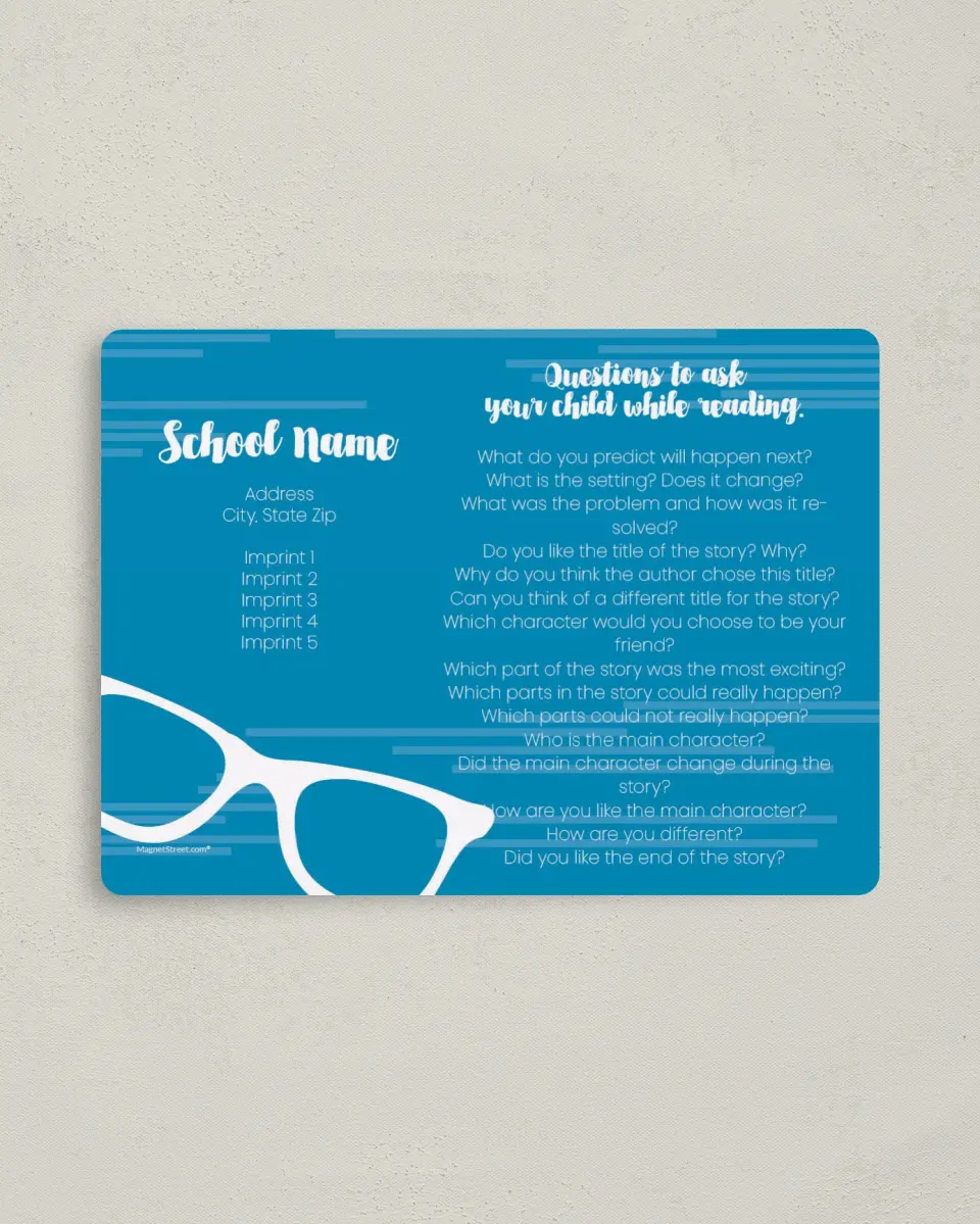 This is a 4" x 5½" School Calendar Magnet called Glassy printed in full color