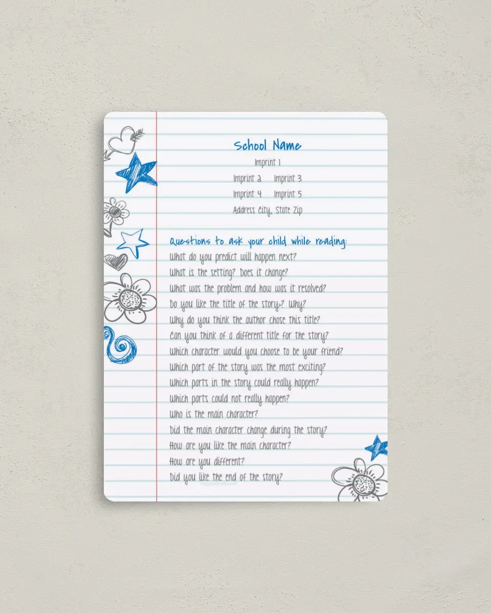 This is a 4" x 5½" School Calendar Magnet called Doodle Pages printed in full color