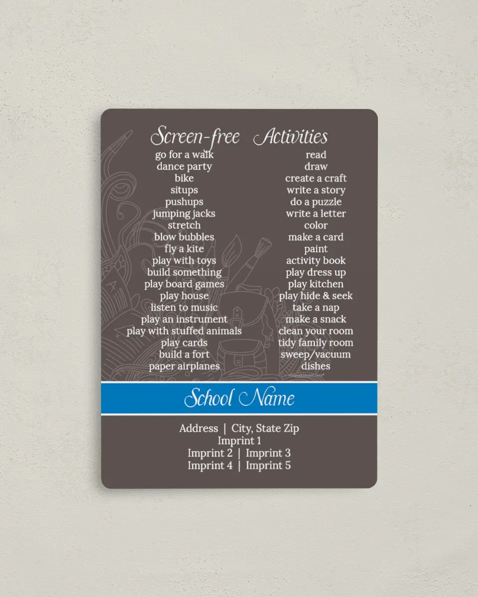 This is a 4" x 5½" School Calendar Magnet called Chalkboard Fancy printed in full color