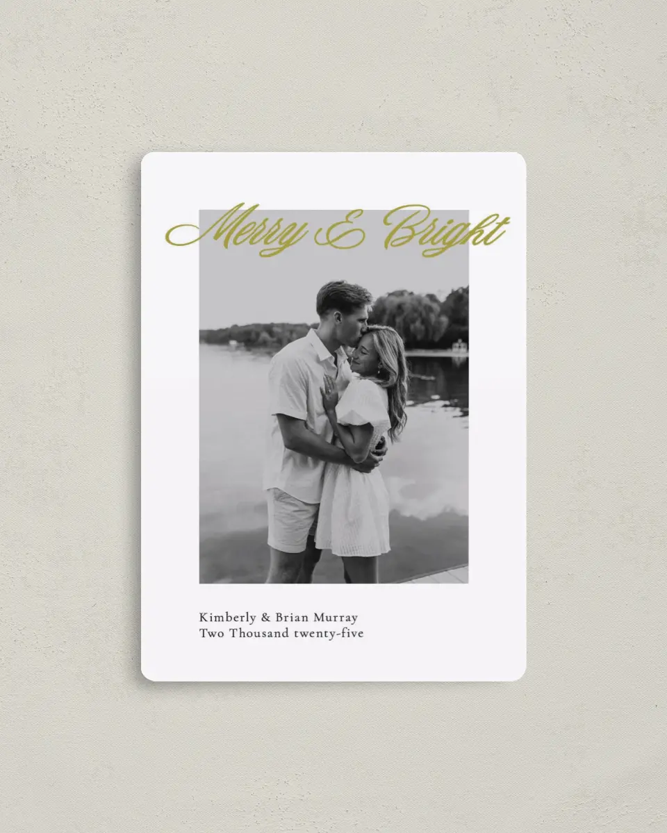 This is a 4" x 5½" Christmas Card called May Your Days printed in full color with a Luxe Satin finish