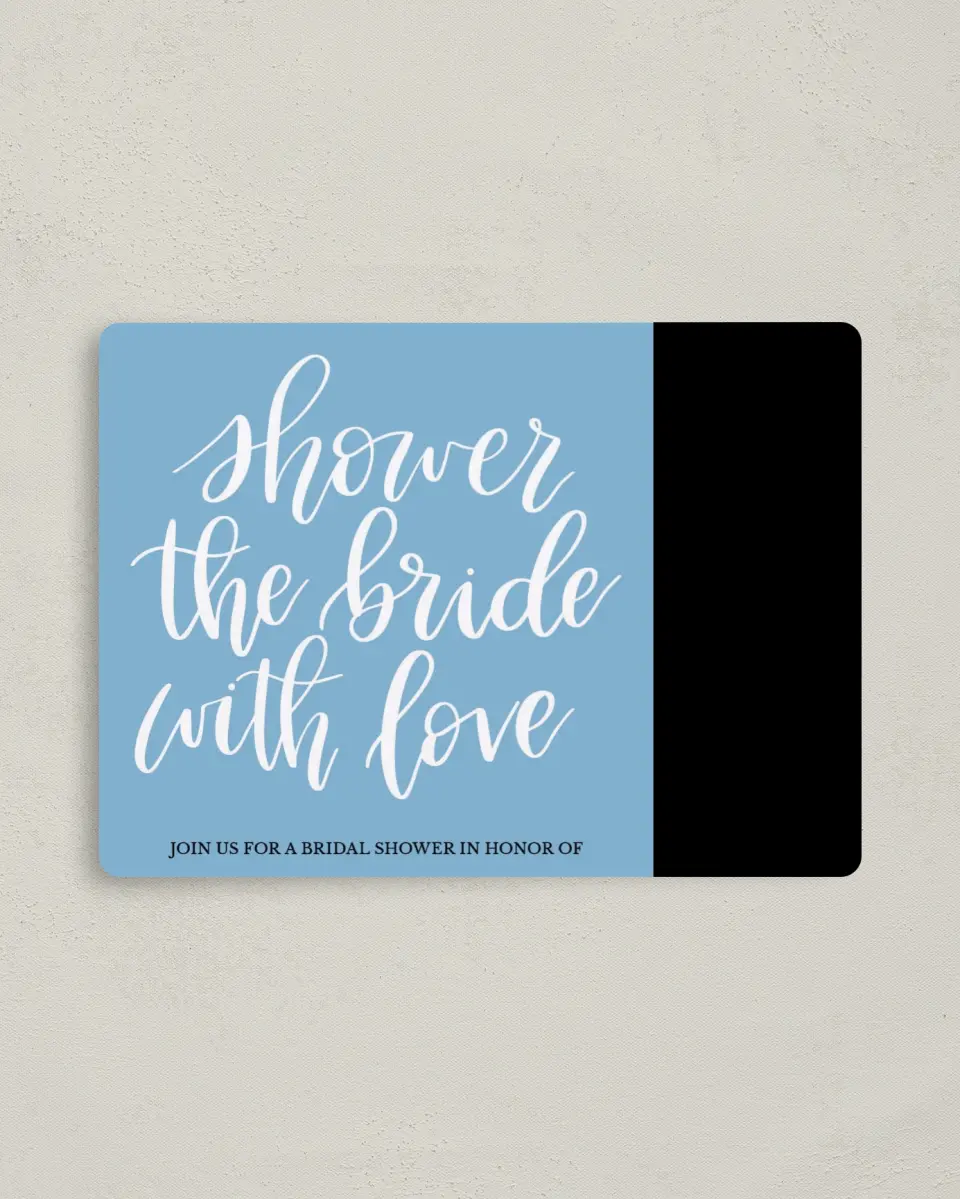 This is a 4" x 5½" Bridal Shower Invitation Magnet called Bridal Blessing printed in full color with a Luxe Satin finish