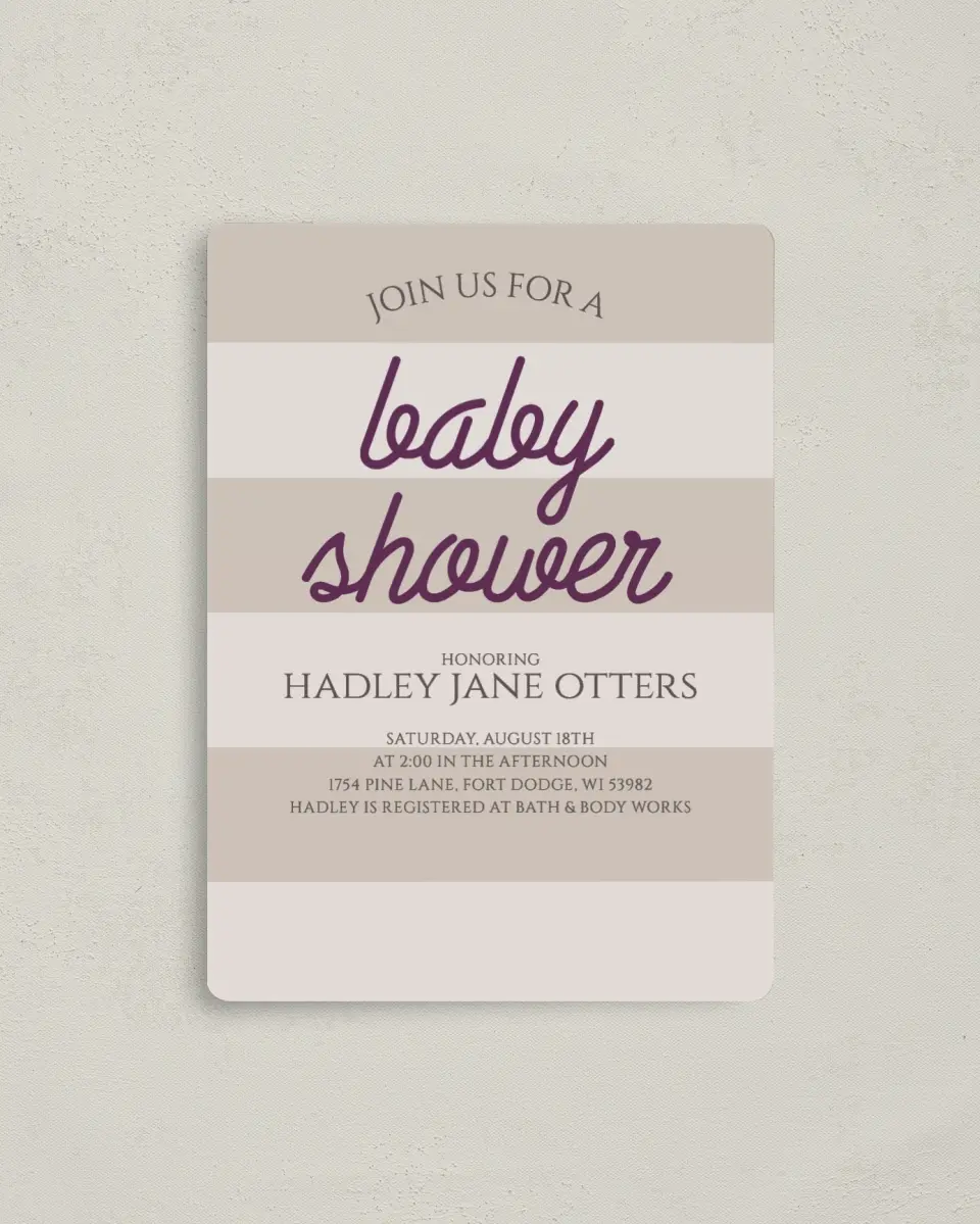 This is a 4" x 5½" Baby Shower Invitation Magnet called Welcome, Little printed in full color with a Luxe Satin finish