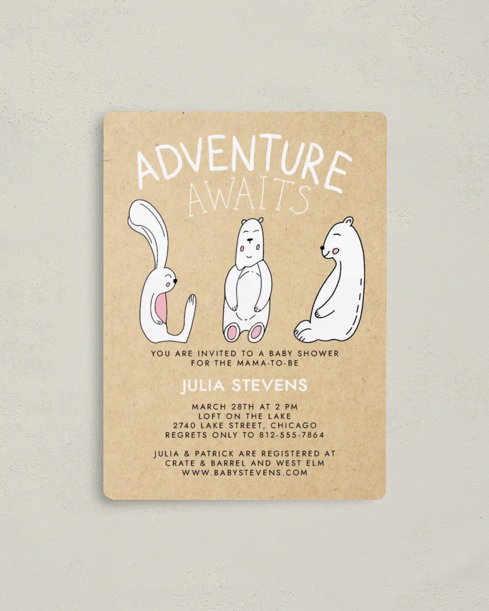 This is a 4" x 5½" Baby Shower Invitation Magnet called Mama Bear printed in full color with a Luxe Satin finish