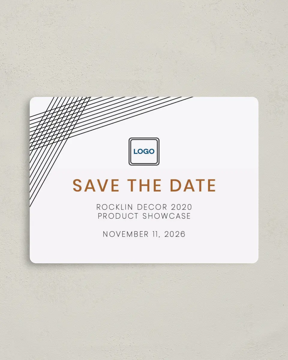 This is a 4" x 5½" Gala Save the Date Magnet called Debut Celebration printed in full color with a Luxe Satin finish