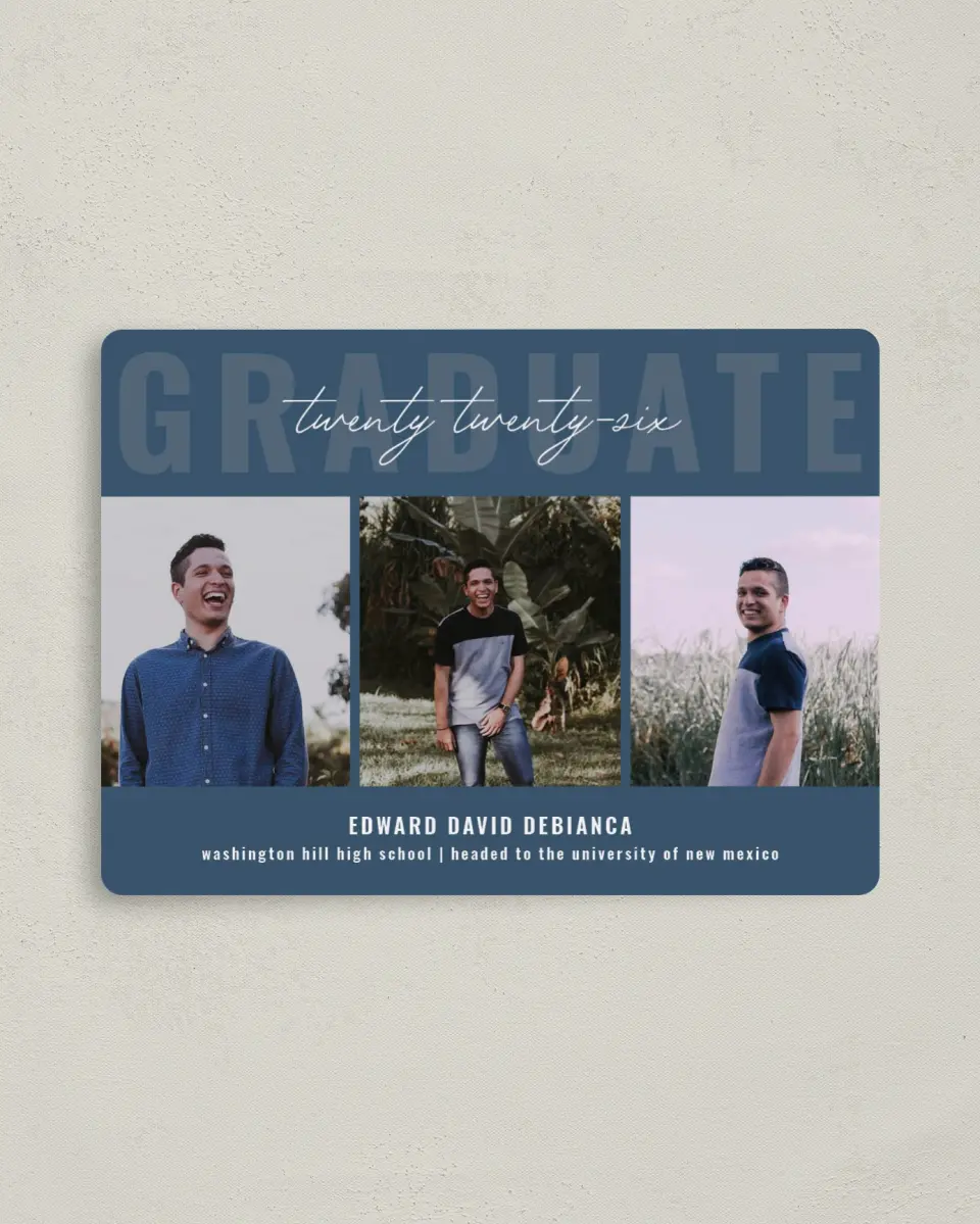 This is a 4" x 5½" Graduation Announcement Magnet called I Did It! printed in full color with a Luxe Satin finish