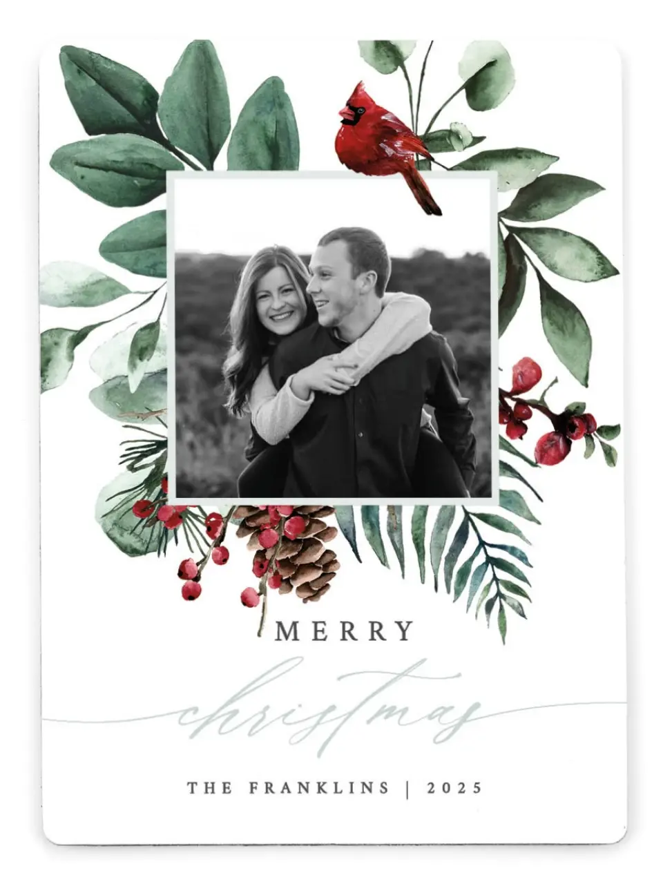 Beautiful Boughs Silver Foil Christmas Magnets