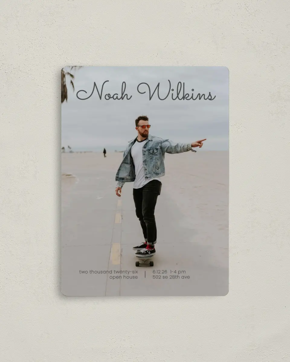 This is a 4" x 5½" Graduation Announcement Magnet called Bold Rapture printed in full color with a Luxe Satin finish