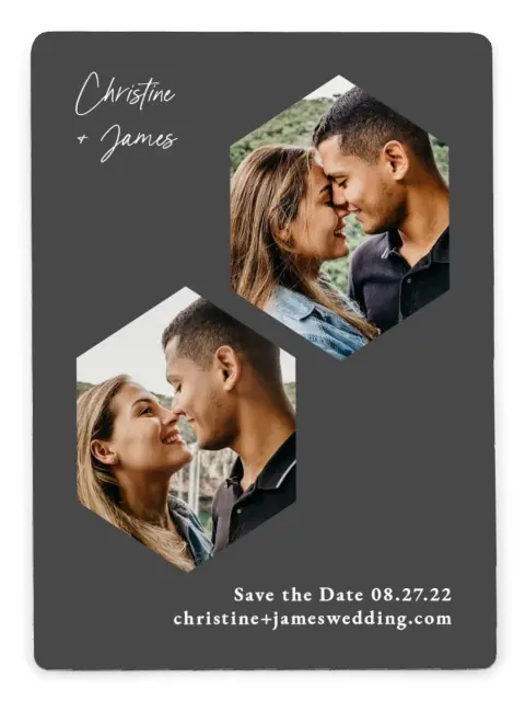 Hexagon Embrace | Save the Date Magnets