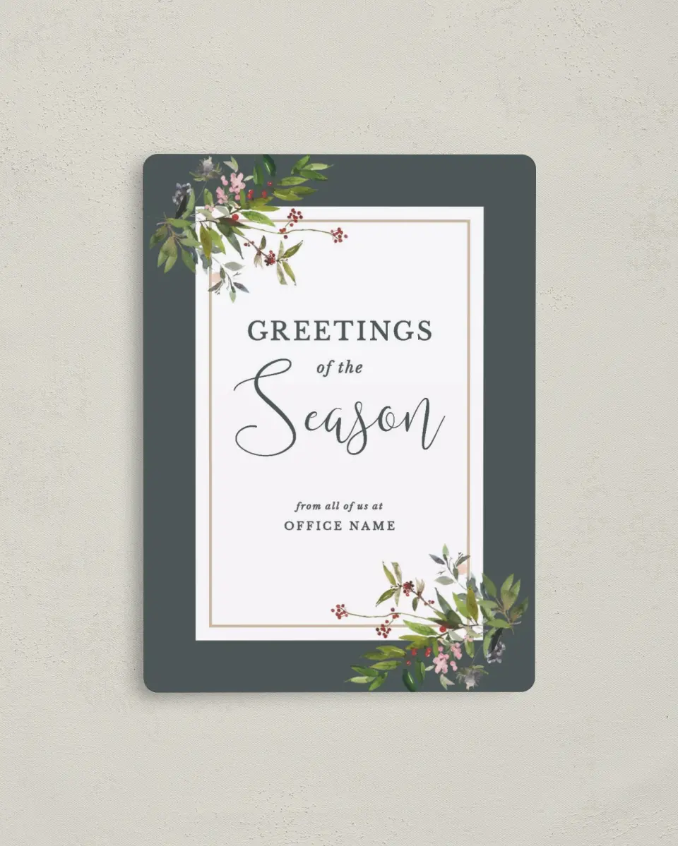This is a 4" x 5½" Christmas Card called Season’s Best printed in full color with a Luxe Satin finish