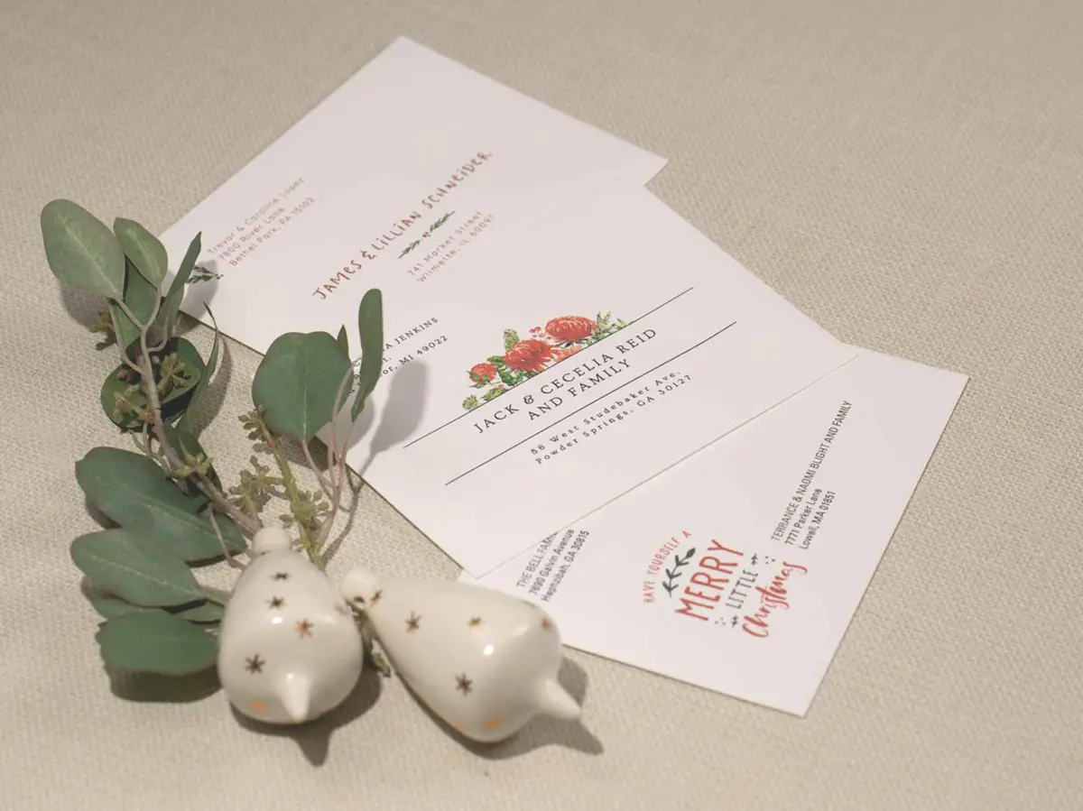 Christmas Card Envelope with Optional Guest Addressing