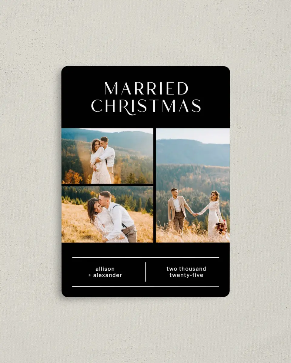 This is a 4" x 5½" Christmas Card called Clear Christmas printed in full color with a Luxe Satin finish