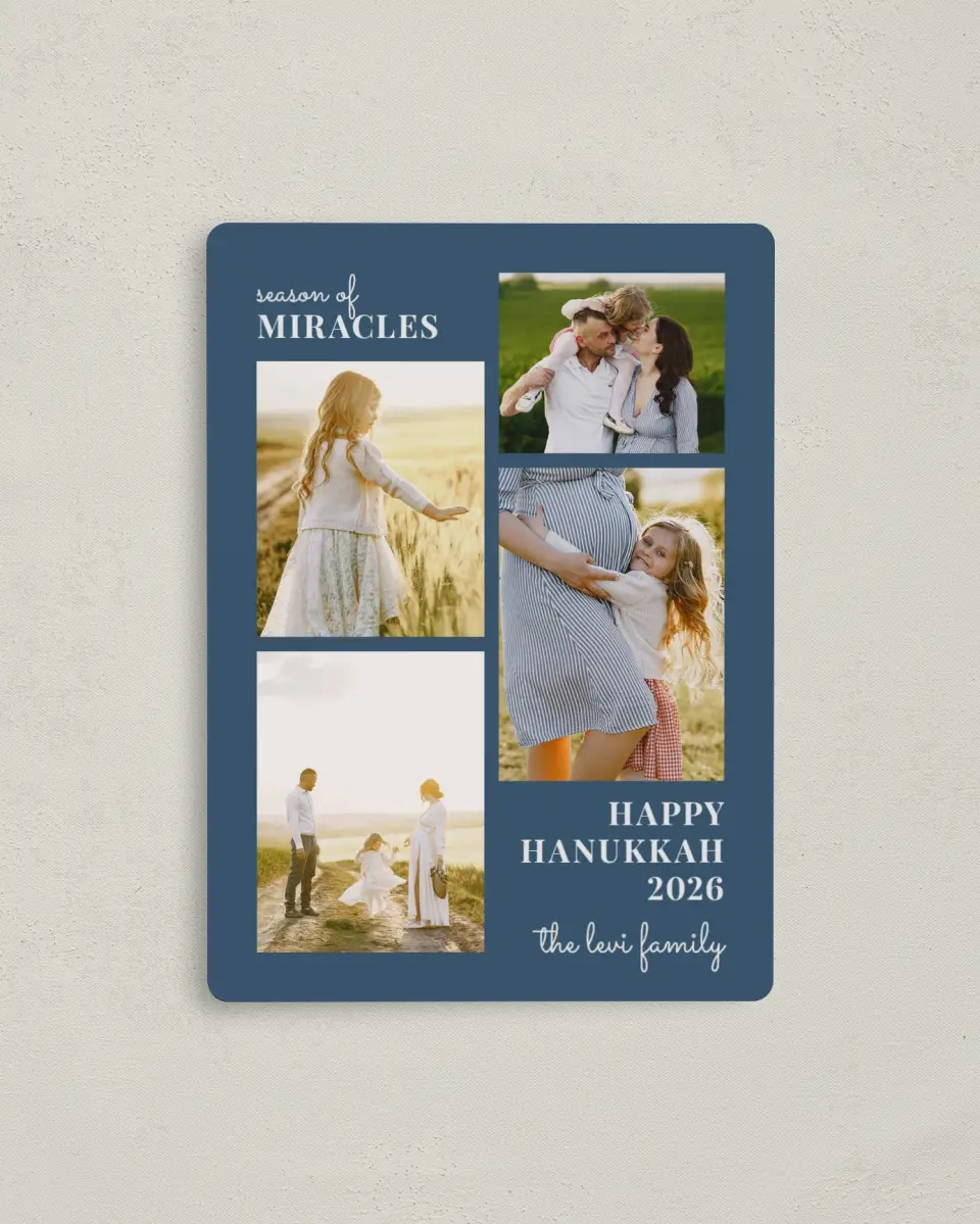 This is a 4" x 5½" Hanukkah Card called Loving Light printed in full color with a Luxe Satin finish