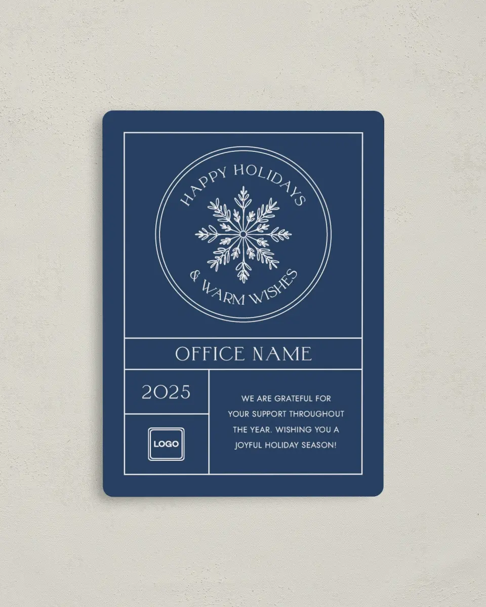 This is a 4" x 5½" Christmas Card called Snowflake Christmas printed in full color with a Luxe Satin finish